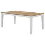 Hollis Rectangular Solid Wood Dining Table Brown and White from Coaster - Luna Furniture