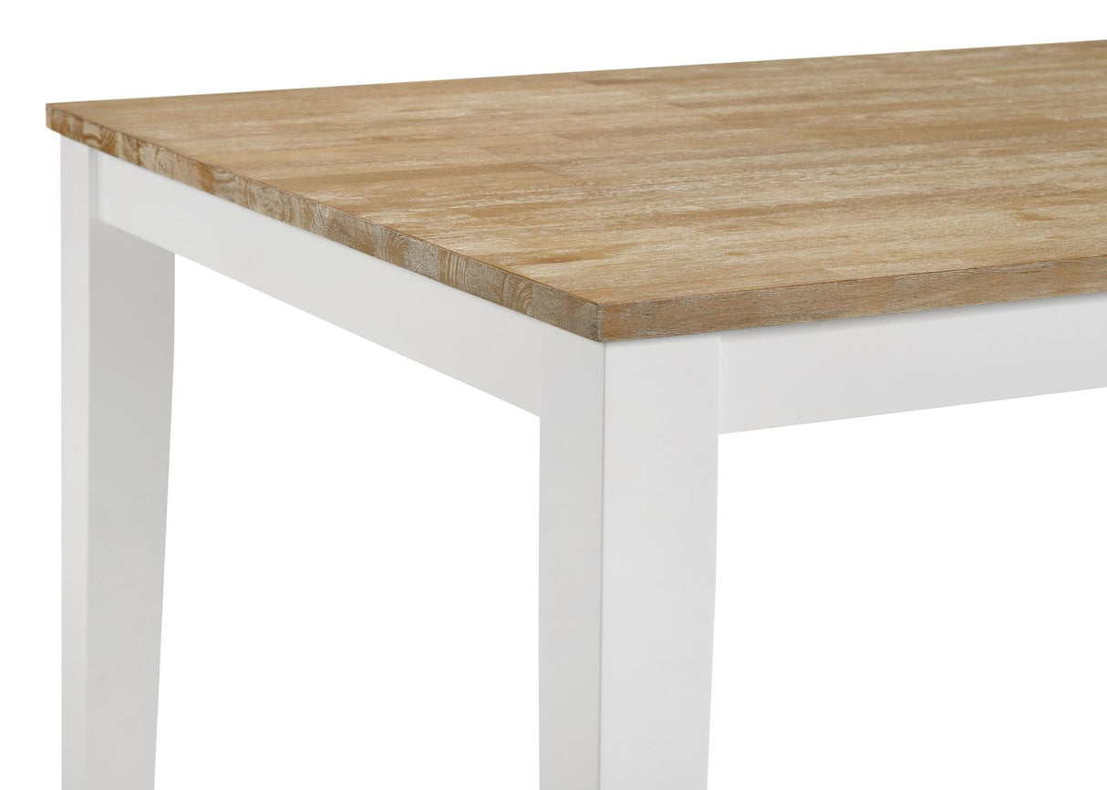 Hollis Rectangular Solid Wood Dining Table Brown and White from Coaster - Luna Furniture