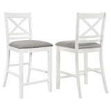 Hollis X-Back Counter Height Dining Chairs White and Grey (Set of 2) from Coaster - Luna Furniture