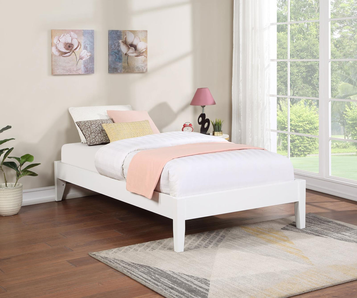 Hounslow Platform Twin Bed White from Coaster - Luna Furniture