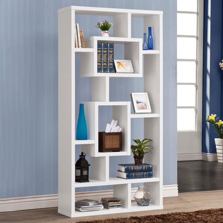 Howie White 10-Shelf Bookcase from Coaster - Luna Furniture