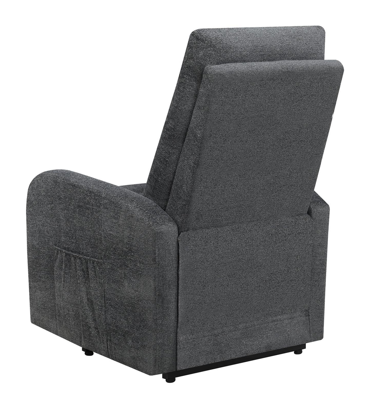 Howie Tufted Upholstered Power Lift Recliner Charcoal - 609403P - Luna Furniture