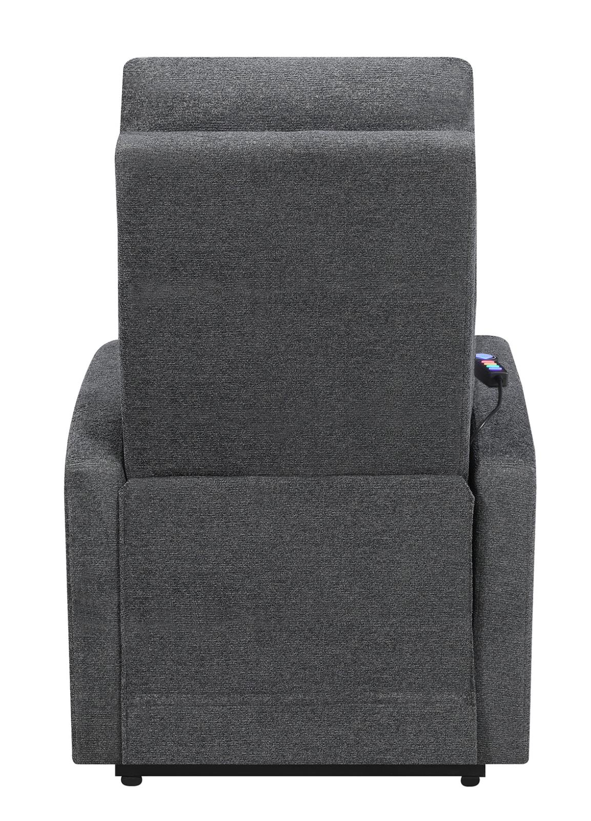 Howie Tufted Upholstered Power Lift Recliner Charcoal - 609403P - Luna Furniture