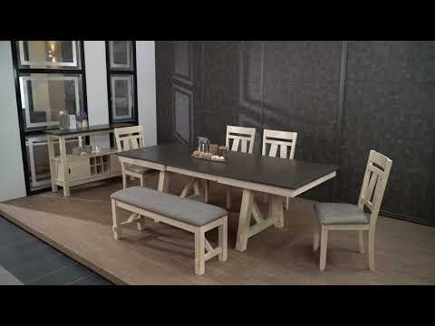 Maribelle Chalk/Gray Extendable Dining Set