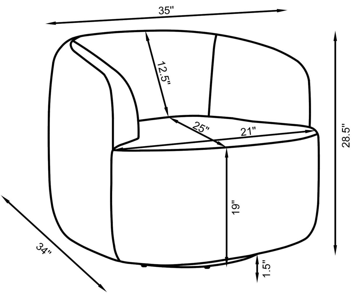 Hudson Upholstered Swivel Chair Natural - 905726 - Luna Furniture
