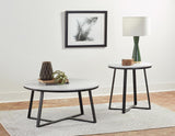 Hugo Metal Base Round End Table White/Matte Black from Coaster - Luna Furniture