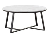 Hugo White/Matte Black Round Coffee Table from Coaster - Luna Furniture