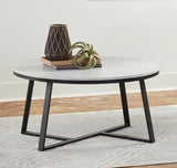 Hugo White/Matte Black Round Coffee Table from Coaster - Luna Furniture