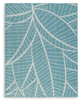 Hulsia Ivory/Aqua 8' x 10' Rug - R900121 - Luna Furniture