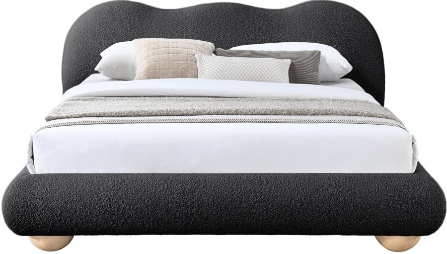 Hyde Boucle Fabric Full Bed (3 Boxes) Black from Meridian - Luna Furniture