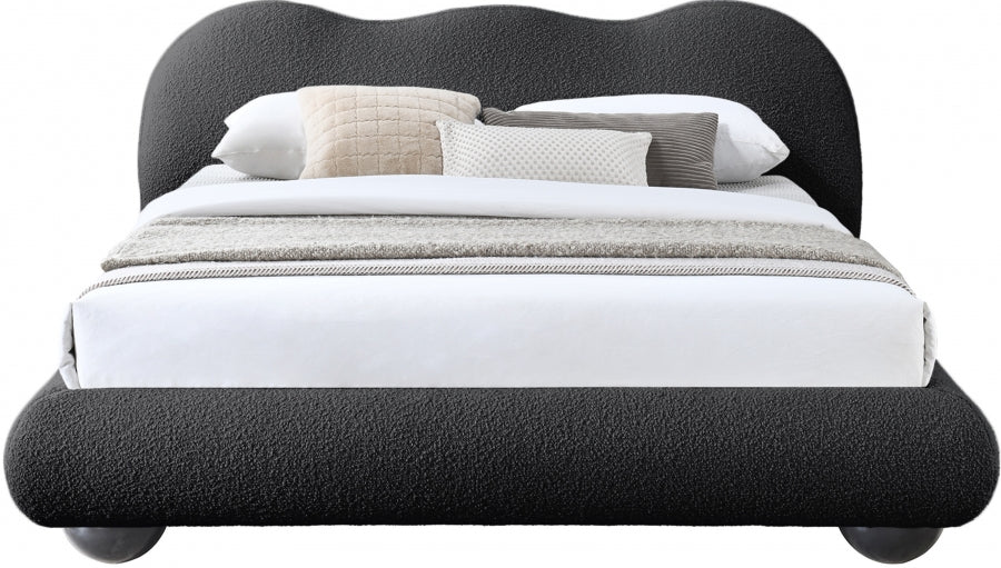 Hyde Boucle Fabric Full Bed (3 Boxes) Black from Meridian - Luna Furniture