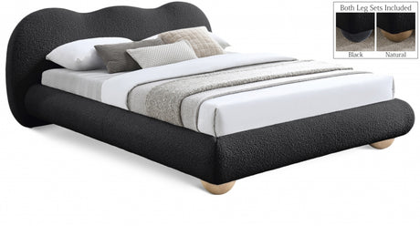 Hyde Boucle Fabric King Bed (3 Boxes) Black from Meridian - Luna Furniture