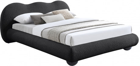 Hyde Boucle Fabric King Bed (3 Boxes) Black from Meridian - Luna Furniture