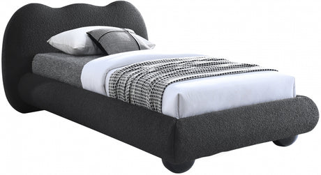 Hyde Boucle Fabric Twin Bed (3 Boxes) Black from Meridian - Luna Furniture