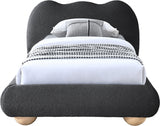 Hyde Boucle Fabric Twin Twin Bed (3 Boxes) Black from Meridian - Luna Furniture