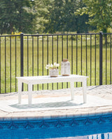 Hyland wave White Outdoor Coffee Table from Ashley - Luna Furniture