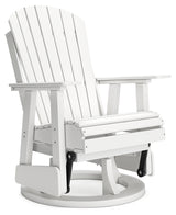 Hyland wave White Outdoor Swivel Glider Chair from Ashley - Luna Furniture