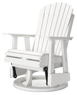 Hyland wave White Outdoor Swivel Glider Chair from Ashley - Luna Furniture