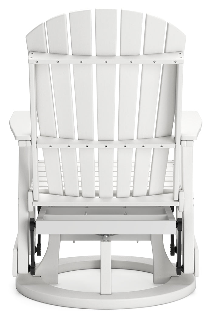 Hyland wave White Outdoor Swivel Glider Chair from Ashley - Luna Furniture