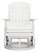 Hyland wave White Outdoor Swivel Glider Chair from Ashley - Luna Furniture