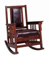 Ida Tobacco/Dark Brown Upholstered Rocking Chair from Coaster - Luna Furniture