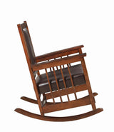 Ida Tobacco/Dark Brown Upholstered Rocking Chair from Coaster - Luna Furniture