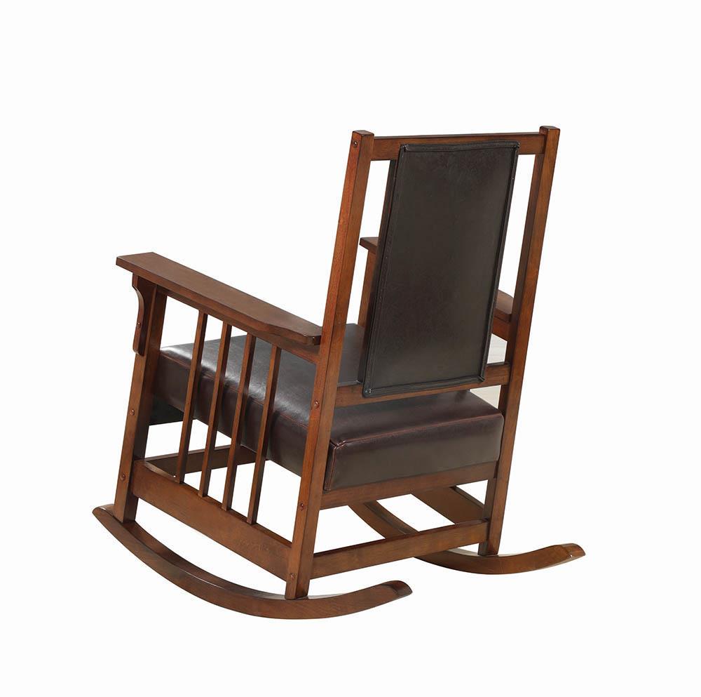 Ida Tobacco/Dark Brown Upholstered Rocking Chair from Coaster - Luna Furniture