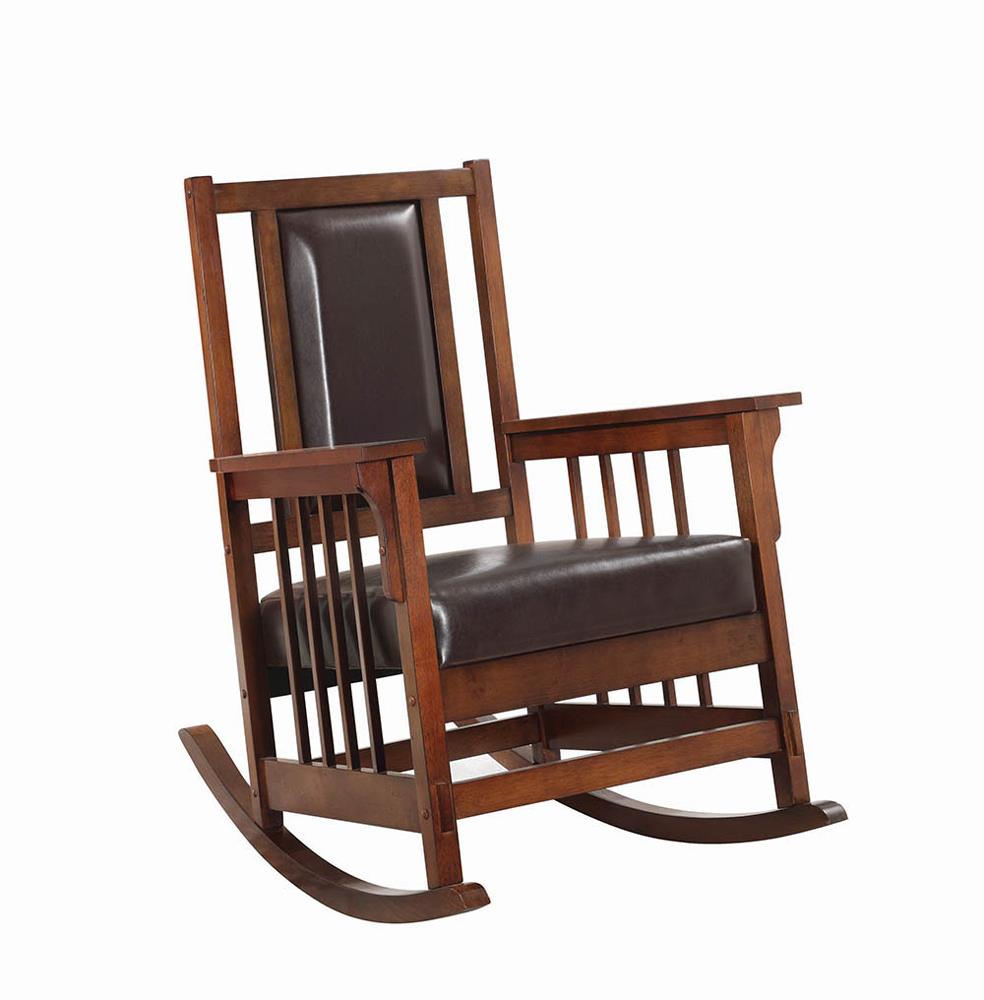 Ida Tobacco/Dark Brown Upholstered Rocking Chair from Coaster - Luna Furniture