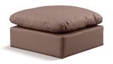 Indulge Faux Leather Ottoman Brown from Meridian - Luna Furniture