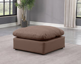 Indulge Faux Leather Ottoman Brown from Meridian - Luna Furniture