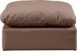 Indulge Faux Leather Ottoman Brown from Meridian - Luna Furniture