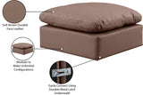 Indulge Faux Leather Ottoman Brown from Meridian - Luna Furniture