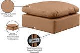 Indulge Faux Leather Ottoman Cognac from Meridian - Luna Furniture