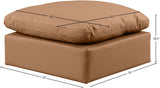 Indulge Faux Leather Ottoman Cognac from Meridian - Luna Furniture