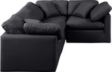 Indulge Faux Leather Sectional Black from Meridian - Luna Furniture