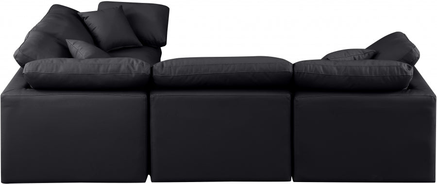 Indulge Faux Leather Sectional Black from Meridian - Luna Furniture