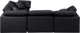 Indulge Faux Leather Sectional Black from Meridian - Luna Furniture