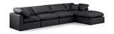 Indulge Faux Leather Sectional Black from Meridian - Luna Furniture