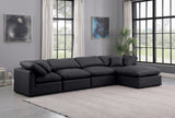 Indulge Faux Leather Sectional Black from Meridian - Luna Furniture