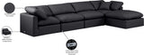 Indulge Faux Leather Sectional Black from Meridian - Luna Furniture