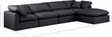 Indulge Faux Leather Sectional Black from Meridian - Luna Furniture