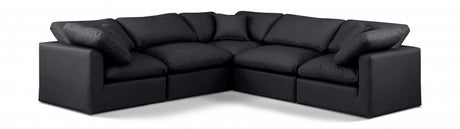 Indulge Faux Leather Sectional Black from Meridian - Luna Furniture