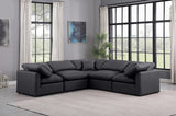 Indulge Faux Leather Sectional Black from Meridian - Luna Furniture