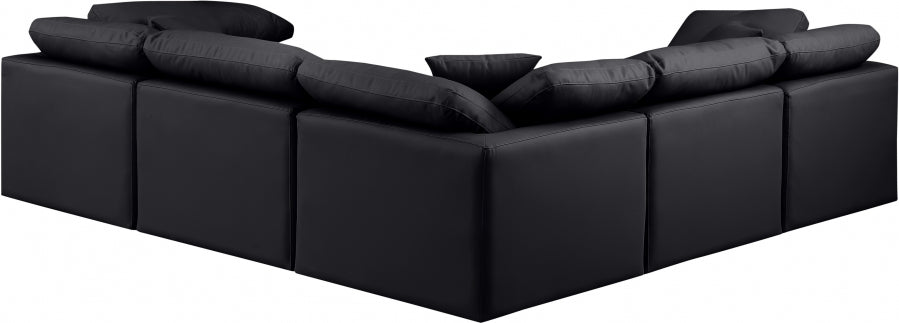 Indulge Faux Leather Sectional Black from Meridian - Luna Furniture