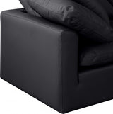 Indulge Faux Leather Sectional Black from Meridian - Luna Furniture