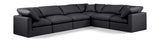 Indulge Faux Leather Sectional Black from Meridian - Luna Furniture