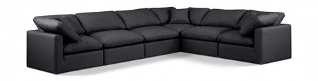 Indulge Faux Leather Sectional Black from Meridian - Luna Furniture