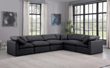 Indulge Faux Leather Sectional Black from Meridian - Luna Furniture