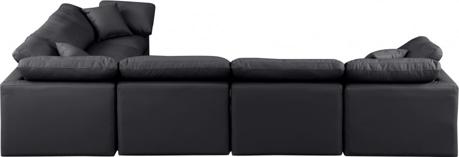 Indulge Faux Leather Sectional Black from Meridian - Luna Furniture