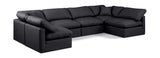 Indulge Faux Leather Sectional Black from Meridian - Luna Furniture